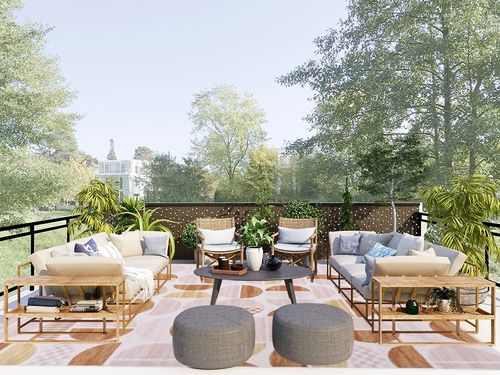 HOMBYS 9x12ft Boho Area Rug for Living Room Bedroom, Large Floor Carpet for Indoor Office Dining Room, Modern Home Deco Non-Shedding, Orange, Machine Washable in Scandinavian Modern Patio