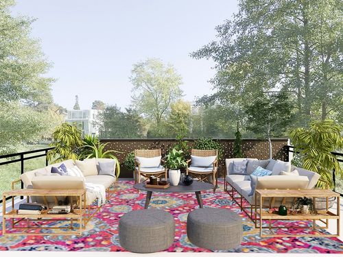 SAFAVIEH Madison Collection 9' x 12' Fuchsia Gold MAD600A Boho Chic Glam Paisley Non-Shedding Living Room Bedroom Dining Home Office Area Rug in Scandinavian Modern Patio