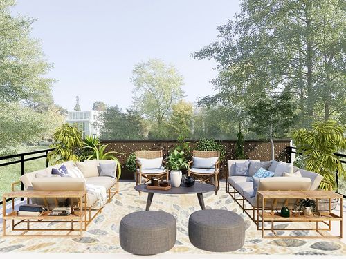 Unique Loom Sumter Collection Area Rug - Rhett (9' x 12' Rectangle, Yellow/ Gray) in Scandinavian Modern Patio