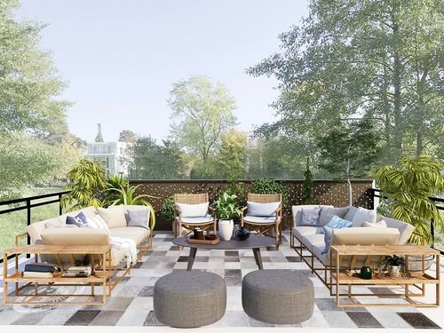 Sunshine Cowhides Cowhide Designer Rug Grey 9x11' in Scandinavian Modern Patio