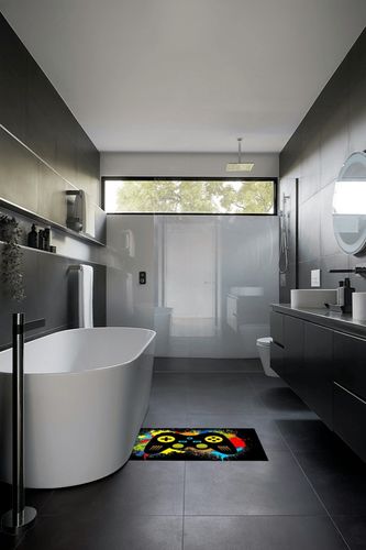 Small Rugs 20 x 31 in, 50 x 80cm for Kids Door Mat Rugs, Boys Gamer Area Carpet, 3D Area Rugs, Gaming Rugs for Boy's Bedroom, Controller Gaming Rug…… in Black Modern Bathroom