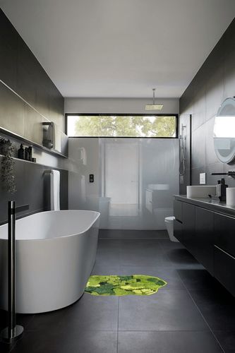 Moss Bath Mat Moss Rug Plush Soft 3D Moss Carpet for Indoor Living Room Bathroom Floor Bedside Area Non Slip Rugs Microfiber Machine Washable 20x32in Green Front Door Super Absorbent Moss Rug in Black Modern Bathroom