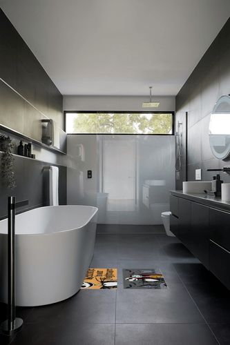 Gertmenian Nightmare Before Christmas Coir Mat (2-Pack), Indoor Outdoor Welcome Mats for Front and Back Door, Home Entrance, and Garage, Home Decor, 20x34 Each, Welcome Nightmare/Jack & Sally, 80005 in Black Modern Bathroom