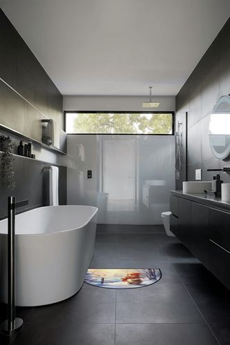 Christmas Scene With Snowman (25) Half Round Door Mat Indoor Entrance Half Circle Area Rug Semi Circular Door Mat Half Moon Rug for Floor Bathroom Living Room Bedroom Kitchen Fireplace 24"x36" in Black Modern Bathroom