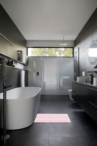 Christmas Pink Stripe Area Rug, Rugs for Living Room Bedroom Decor Kids Room, Non-Slip Non-Shedding Area Rugs 2x3 Feet, Room Decor Aesthetic Carpet Home Decor Washable Rug in Black Modern Bathroom