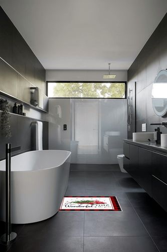 Area Rug, Truck with Cow Xmas Tree Christmas on The Farm Rug, 2x3 Feet Rugs for Living Room Bedroom Kids Room Kids Room Nursery Classroom, Non-Slip Comrft Carpet Washable Rug in Black Modern Bathroom