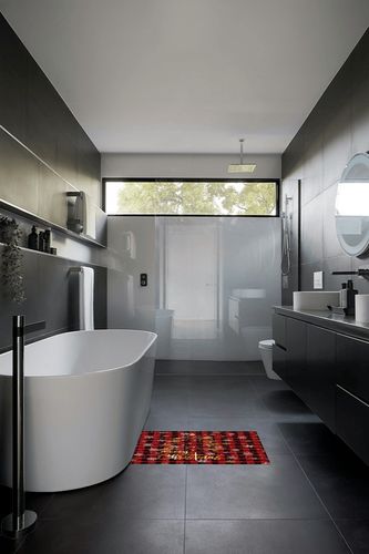 2' x 3' Area Rug, Christmas Non-Skid Rubber Backing Large Rectangle Rugs - Living Room Bedroom Home Office Yellow Xmas Tree White Snowflake Red Black Plaid Indoor Floor Mat Carpets in Black Modern Bathroom