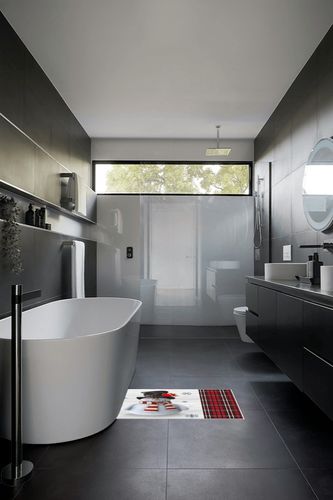 Area Rug, Poinsettia Cardinals Xmas Tree Snowflake Christmas Snowman Rug, 2x3 Feet Rugs for Living Room Bedroom Kids Room Kids Room Nursery Classroom, Non-Slip Comrft Carpet Washable Rug in Black Modern Bathroom