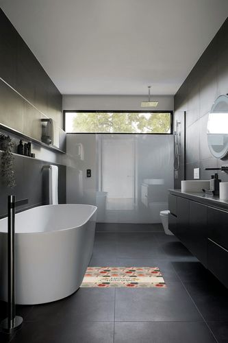 ARTSHOWING Christmas Balls Large Area Rug 2' x 3', Durable Indoor Outdoor Rugs with Non-Slip Backing for Bedroom Living Room Nursery Kids Home Decor, Merry Christmas Grey Background in Black Modern Bathroom