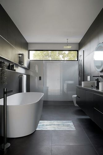 INGEROOM Machine Washable Rug Non-Slip Backing Abstract Area Rug 2x3 Washable Area Rug - Easy to Clean Durable Perfect for Living Rooms Bedrooms Entrances and Dining Rooms Modern Abstract Area Rug in Black Modern Bathroom