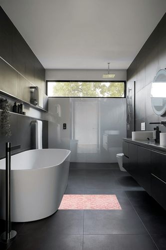 Moynesa Boho Moroccan Area Rug - 2x3 Soft Pink Rugs for Bedroom Girls Modern Geometric Small Bathroom Rug Washable Kitchen Rugs and Mats Non Skid Low Profile Indoor Entrance in Black Modern Bathroom