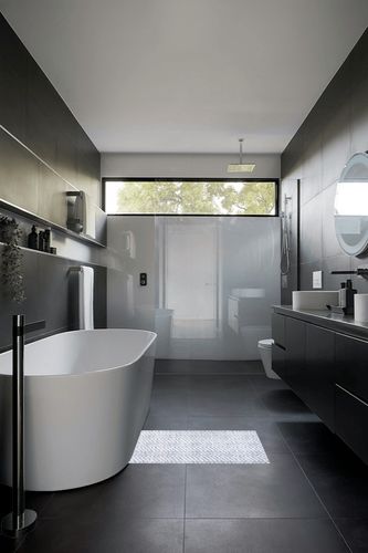 nuLOOM Rosanne Machine Washable Geometric Accent Rug, 2x3, Blue in Black Modern Bathroom