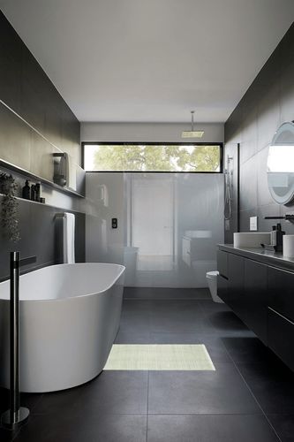 Dash and Albert Herringbone Ocean Handwoven Cotton Rug, 2 X 3 Feet, Green Geometric Pattern in Black Modern Bathroom