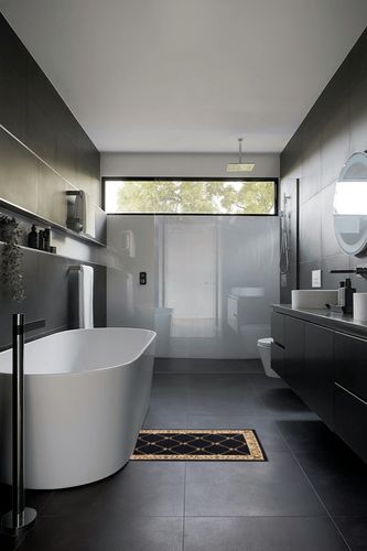 Orleans Traditional Border Black Scatter Mat Rug, 2 ft x 3 ft in Black Modern Bathroom