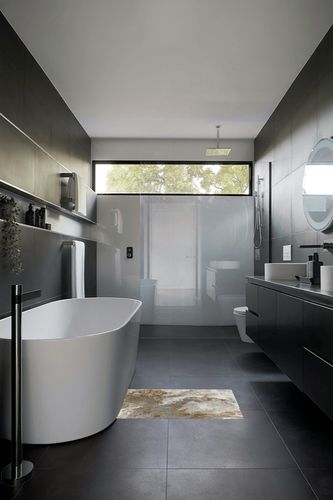 LUXE WEAVERS Marble Swirl Abstract Area Rug, Gray 2x3 in Black Modern Bathroom