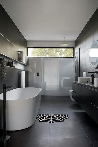 Estmy Spider Web Indoor Halloween Rug 2x3, Plush Gothic Cute Fun Halloween Bathroom Rugs Non Slip Kitchen Rug Machine Washable, Halloween Accent Throw Area Rugs for Front Door Porch Indoor Doormat in Black Modern Bathroom