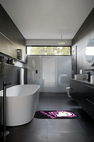 Plasticolor 001502R01 Sanrio Hello Kitty Collage Universal Fit Car Truck SUV Front Floor Mats Pair in Black Modern Bathroom