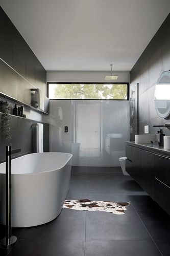 MustMat Cute Cow Print Rug Fun Faux Cowhide Area Rug Nice for Decorating Kids Room 29.5" W x 43.3" L in Black Modern Bathroom