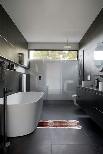 Keeko Cowhide Rugs, 2.3x3.6ft Premium Suede Faux Cowhide Rug, Small Cow Area Rugs with Non-Slip Backing,Non-Rolling Up Bedroom Rugs for Western Decor, Reddish Brown in Black Modern Bathroom