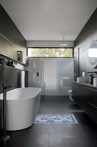 Beeiva Tribal Hallway Runner Rug, 2x4 Blue Kitchen Runner Rugs Non Skid Washable, Vintage Distressed Non-Shedding Laundry Room Rug Machine Washable Rug for Entryway Bedroom Kitchen in Black Modern Bathroom