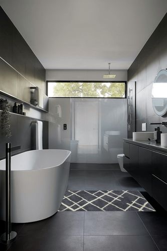 Mainstays Diamond Plush Contemporary Gray Shag Area Rug, 3'x4'8 in Black Modern Bathroom