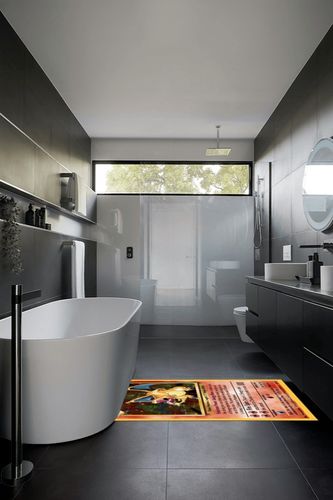 Anime Game, Game Card Rug, Anime, Anime Rug, Playing Room Rug, Anime Room Decor, Anime Rugs, Kids Decor e00120 (2.6x4.9 feet - 80x150 cm) in Black Modern Bathroom