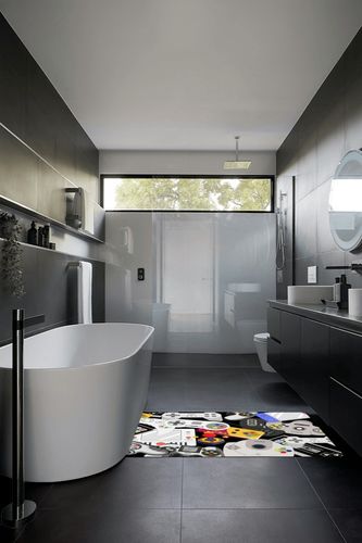 Lacut Game Rug Teen Boys Carpet with Game Controller Decoration, 3D Gaming Rugs for Boy’s Bedroom Living Room Playroom, Non-Slip Gamer Carpet Children Gaming Area Rugs (60" x 40") in Black Modern Bathroom