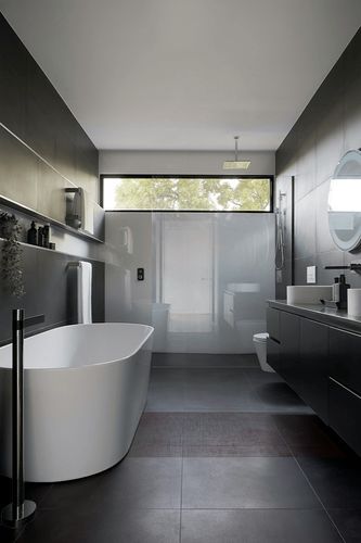 Rugshop Contemporary Distressed Stripe Stain Resistant Flat Weave Eco Friendly Premium Recycled Machine Washable Area Rug 3'3"x5' Beige in Black Modern Bathroom