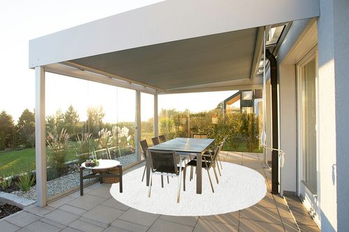 White 8x10 Oval  Shag Rug in Silver and Grey Outdoor Patio