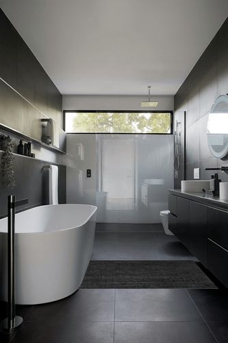 nuLOOM Rigo Hand Woven Farmhouse Jute Accent Rug, 3x5, Black in Black Modern Bathroom