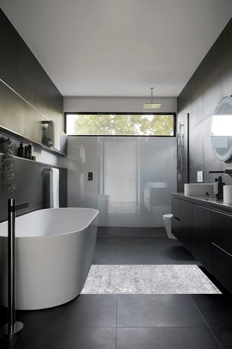 JONATHAN Y MDP107B-3 Modern Persian Vintage 3 ft. x 5 ft. Area Rug, Country, Floral, Traditional, Transitional, Vintage, Office, Living Room, Family Room, Dining Room, Bedroom, Light Grey in Black Modern Bathroom