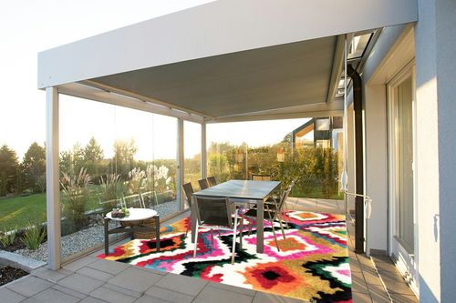 nuLOOM Handmade Carnival Abbey Shaggy Area Rug, 7' 6" x 9' 6", Multi in Silver and Grey Outdoor Patio