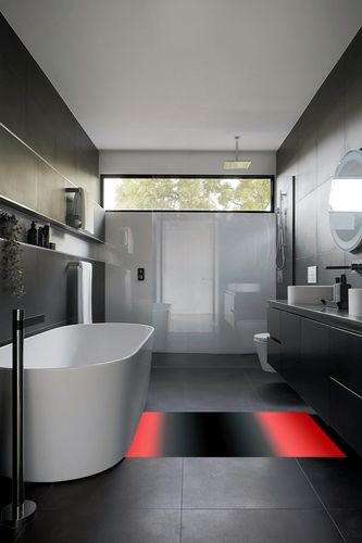 Black and Red Area Rug 3 x 5, Washable Bedroom Rug Non-Slip Kitchen Rugs Soft Floor Cover Mat for Living Room Dining Room Nursery Outdoor Carpet Ombre Color Abstract Art in Black Modern Bathroom