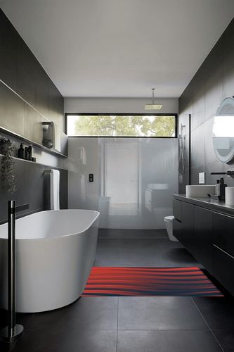 OKCELL 3' x 5' Red Abstract Texture Stripe Super Soft Area Rug for Kids Baby Nursery, Carpets for Entryway Laundry Living Room, Fuzzy Rugs for Nursery in Black Modern Bathroom