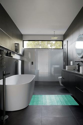 Wonnitar Modern Ombre 3x5 Area Rug,Green Washable Bedroom Rug,Non-Slip Abstract Soft Nursery Throw Mat,Contemporary Stain Resistant Gradient Entry Soft Carpet for Bathroom Dorm Office in Black Modern Bathroom