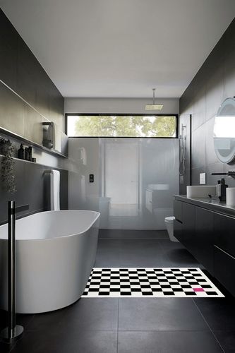 Wonnitar Modern Checkered 3x5 Area Rug,Washable Black and White Entry Rug Geometric Plaid Living Room Throw Mat,Non-Slip Soft Low Pile Checkerboard Bedside Carpet for Dorm Closet Dining Room in Black Modern Bathroom