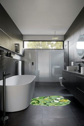 ZYFAB 3D Stereo Moss Rug for Living Room Soft Non Slip Green Moss Carpet Bedroom Bedside Floor Mat Modern Doormat Shaggy Rugs Home Decor,A,100 * 106CM in Black Modern Bathroom