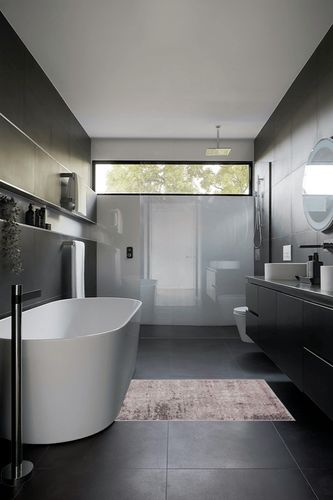 SAFAVIEH Adirondack Collection Accent Rug - 2'6" x 4', Light Grey & Purple, Modern Abstract Design, Non-Shedding & Easy Care, Ideal for High Traffic Areas in Entryway, Living Room, Bedroom (ADR130M) in Black Modern Bathroom