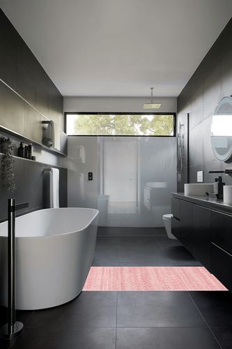 nuLOOM Moroccan Blythe Runner Rug, 2' 6" x 6', Pink in Black Modern Bathroom