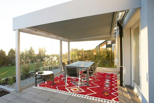 SAFAVIEH Farmhouse Collection 8' x 10' Red/Gold FMH599Q Moroccan Boho Tassel Area Rug in Silver and Grey Outdoor Patio