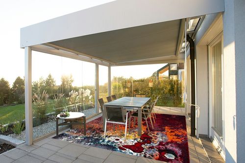 SAFAVIEH Glacier Collection 8' x 10' Red / Orange GLA124Q Modern Abstract Non-Shedding Living Room Bedroom Dining Home Office Area Rug in Silver and Grey Outdoor Patio