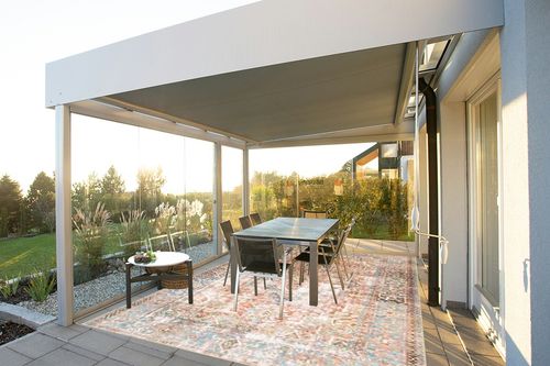 Loloi II Loren Terracotta/Sky 8'-4" x 11'-6" Area Rug in Silver and Grey Outdoor Patio