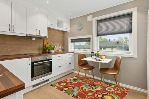 Lahome Red Washable Area Rugs in Wood and White Small Kitchen