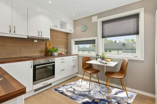 Abani Rugs Abstract Design 4’ x 6’ Bedroom Rug - Grey, Brown & Blue Modern Multi-Dimensional Non-Shedding Area Rug in Wood and White Small Kitchen