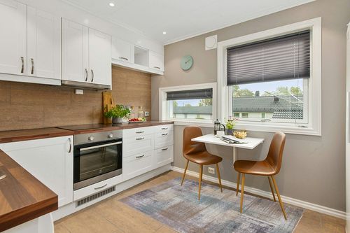 SUPERIOR Washable Indoor Large Area Rug, Modern Abstract Home Floor Decor for Living Room Spaces, Kitchen/Dining, Bedrooms, Office, Dorm, Patchwork Aesthetic, Aria Collection, 4' x 6', Taupe in Wood and White Small Kitchen