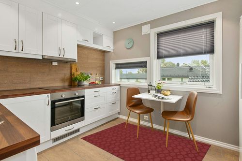 Garland Rug Sparta 4 ft. x 6 ft. Area Rug Chili Red in Wood and White Small Kitchen