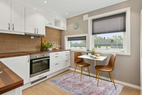 Bloom Rugs Caria Washable Non-Slip 4x6 Rug - Brick/Dark Blue Area Rug for Living Room, Bedroom, Dining Room and Kitchen - Exact Size: 4' x 6' in Wood and White Small Kitchen