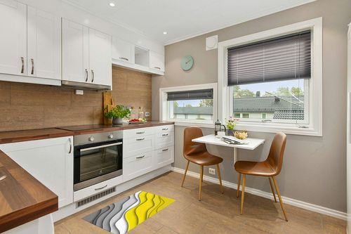 Yellow Gradient Area Rugs in Wood and White Small Kitchen