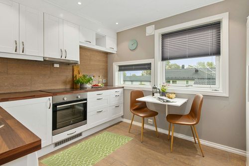 Momeni Rugs in Wood and White Small Kitchen