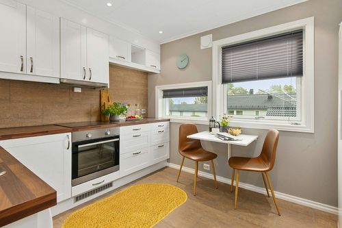 Everyday Shag Rug Yellow 3x5 Oval in Wood and White Small Kitchen